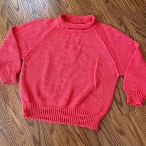Vintage 80s salmon pink cropped sweater